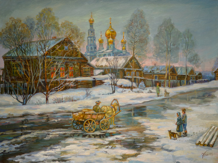 Март в деревне