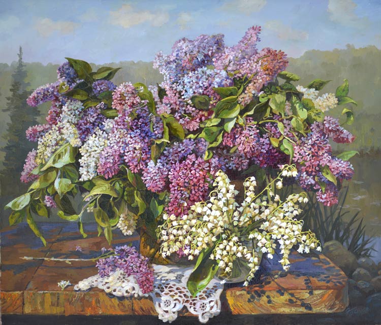 Сирень с ландышами