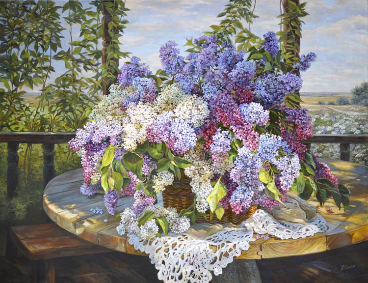 Сирень с кружевами
